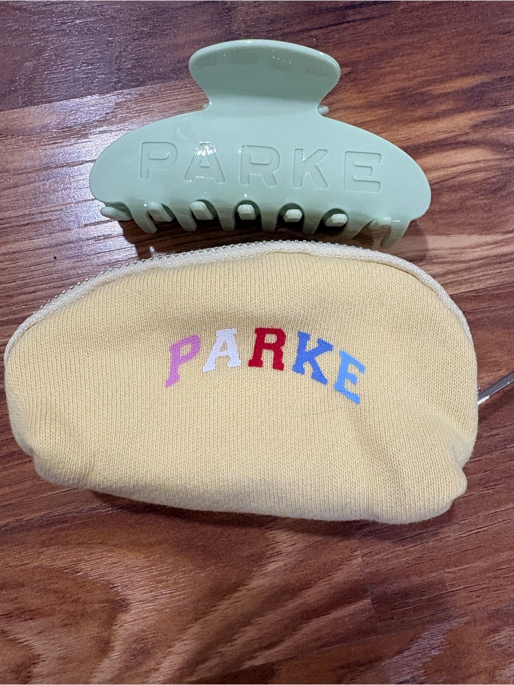 Parke Yellow Mini Pouch with Mint Green Hair Clip